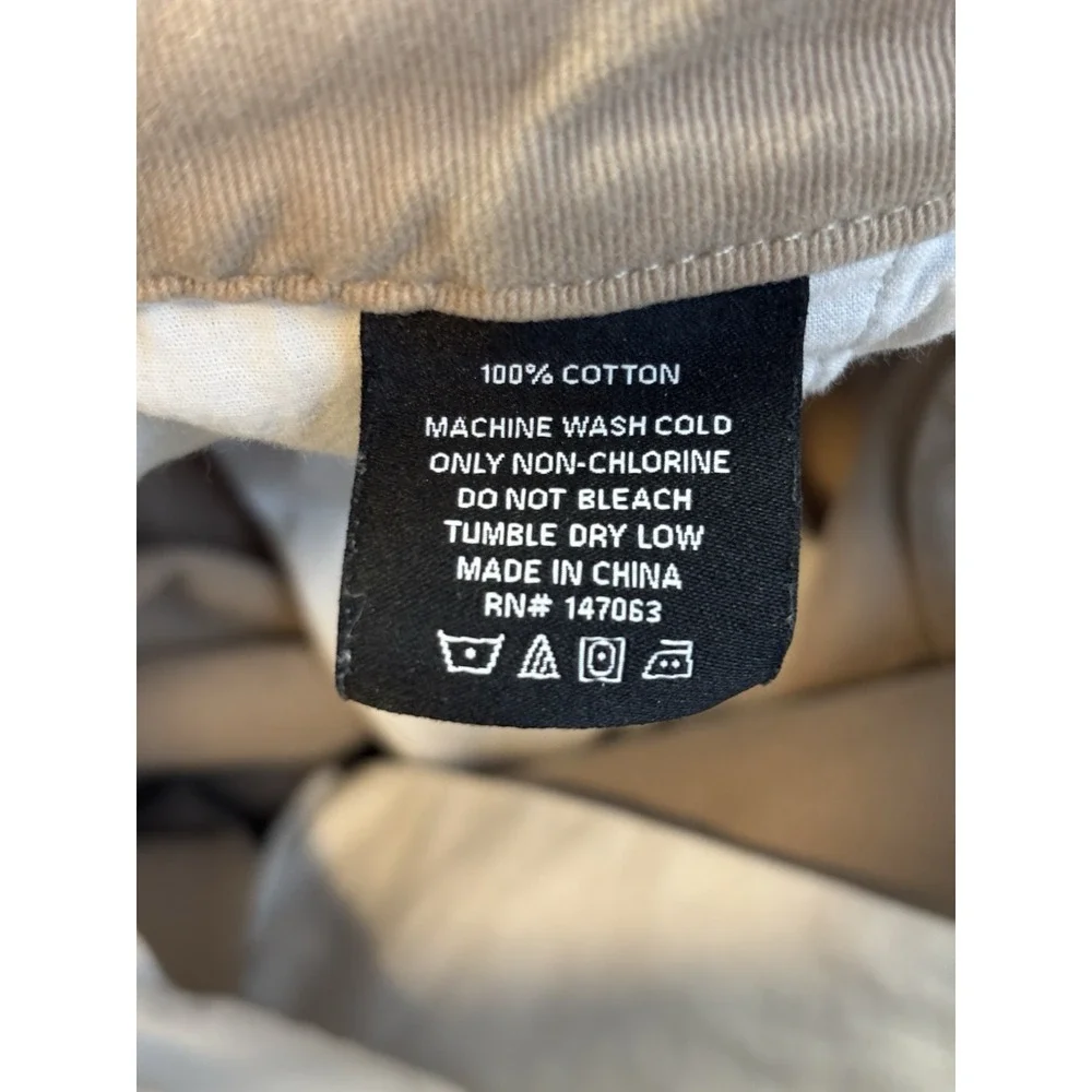 CCS Men's 38X29 Khaki Wide Leg Chino Pants Urban Streetwear Baggy Button Fly